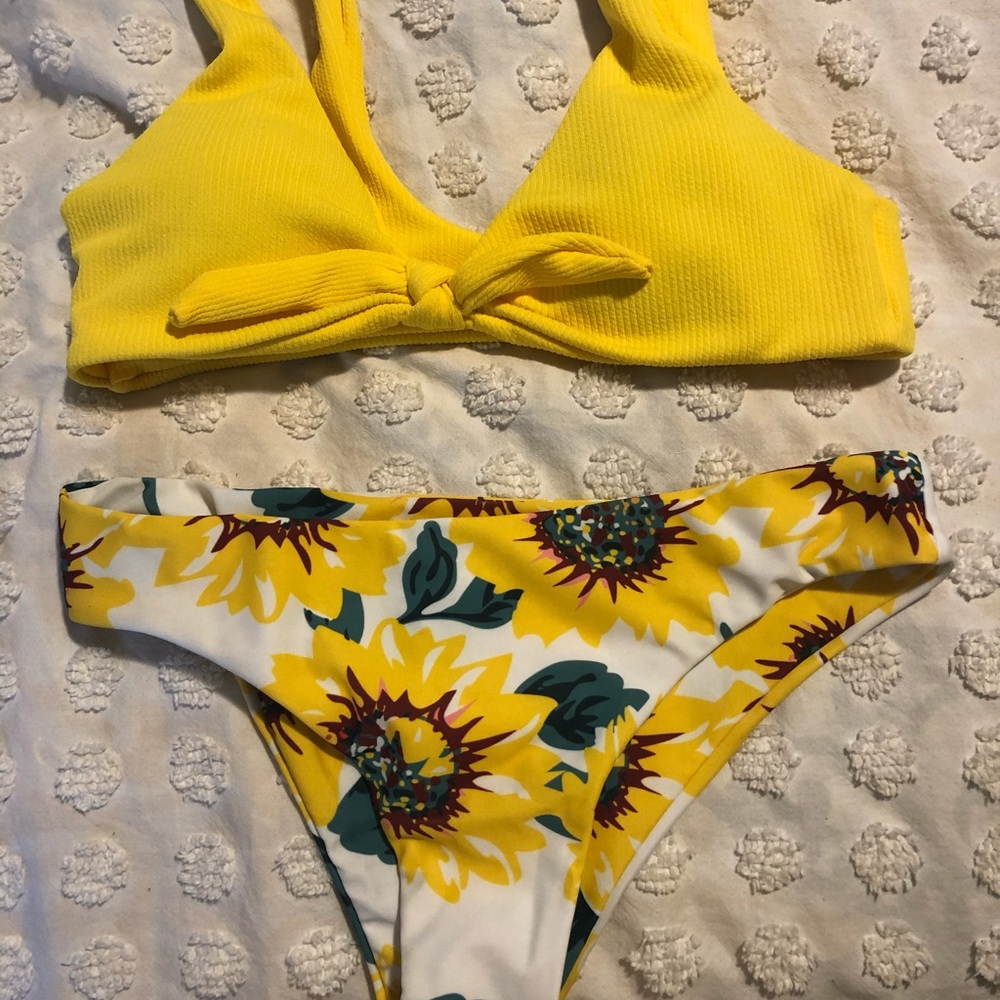 Yellow sunflower bikini